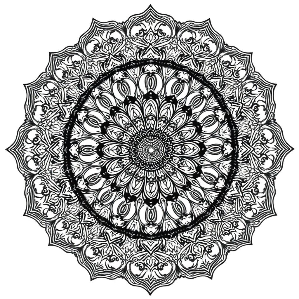Intricate Zentangle Mandala — sample coloring page